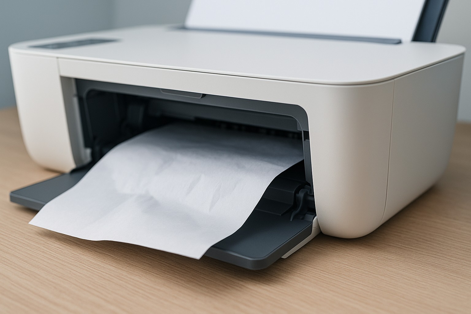 Paper jam in printer with sheet stuck